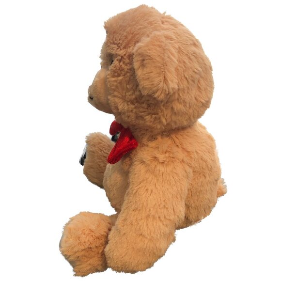 EDI Teddy Bear Tan for Edible Arrangements Red Bow Tie 2017  9" Tall - Picture 2 of 9